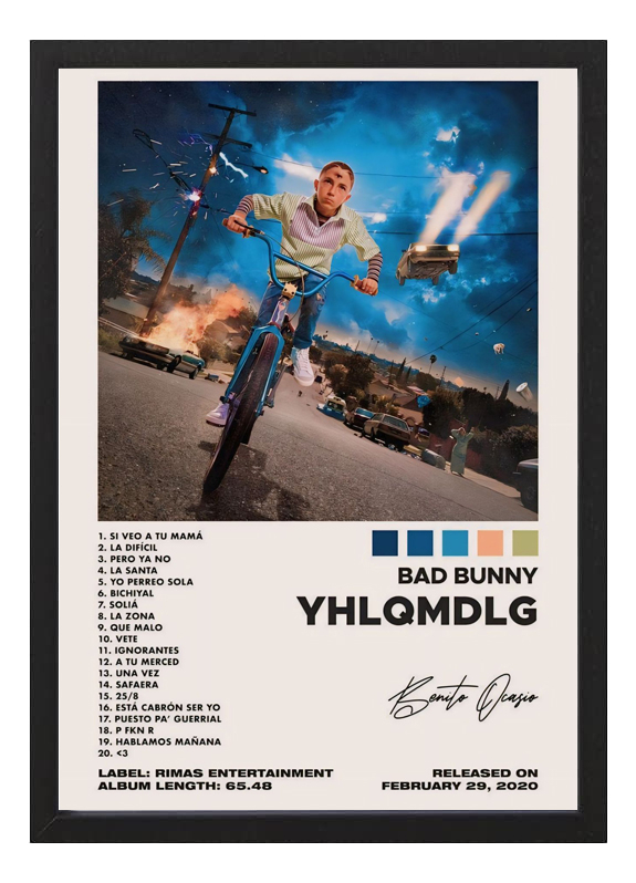 Cuadro Bad Bunny YhlqmdLG Tamaño A3 30x40 Cm