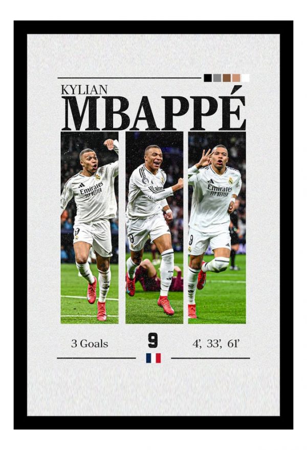 Cuadro Decorativo Futbol - Mbappe 11 - A3 30x40 Cm