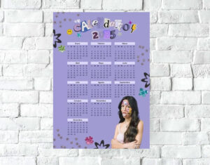 Calendario Decorativo 2025 Olivia Rodrigo Tamaño A3 30x42 Cm