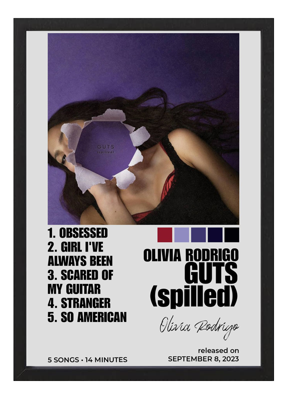Cuadro Olivia Rodrigo Guts Spilled Modelo 2 - A3 30x40 Cm