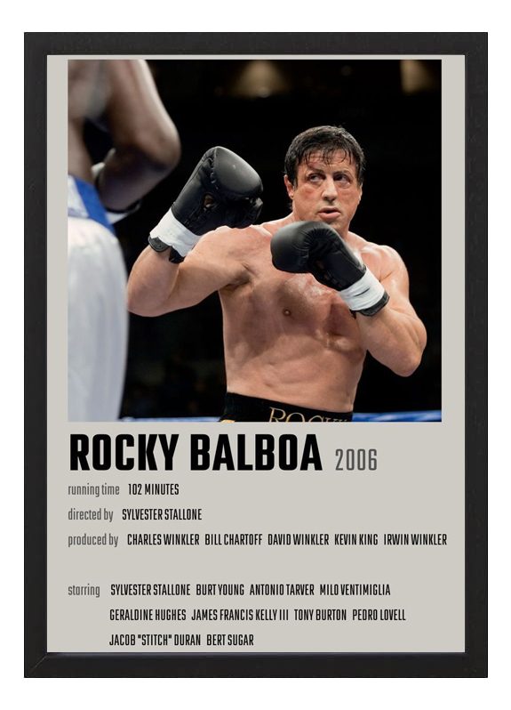 Cuadro Poster Rocky Balboa 2006 A4 - Stallone Fanaticos Cine
