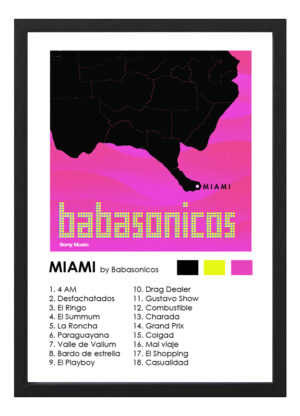 Cuadro Babasonicos Miami (1999) A3 30x40 Cm - Rock Nacional