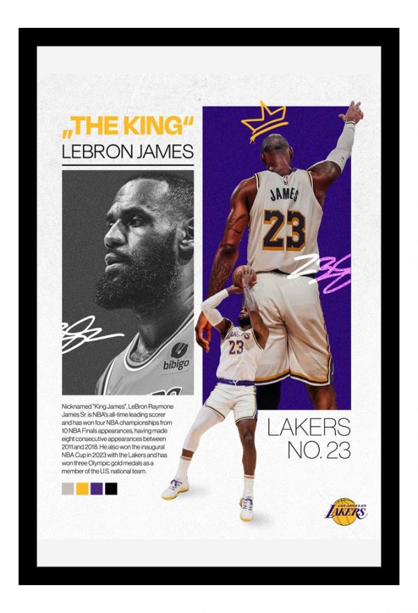 Cuadro Decorativo Basquet - Lebron James 10 - A3 30x40 Cm