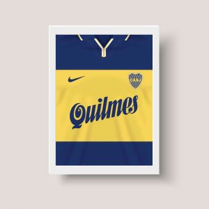 Cuadro Camiseta Boca Juniors 1998 - Tamaño A3 30x40 Cm