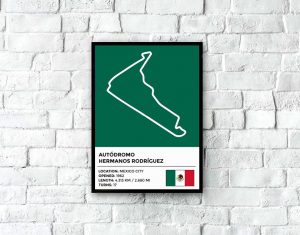 Cuadro Circuito Hnos Rodriguez Gp Mexico Formula 1, A3 30x40