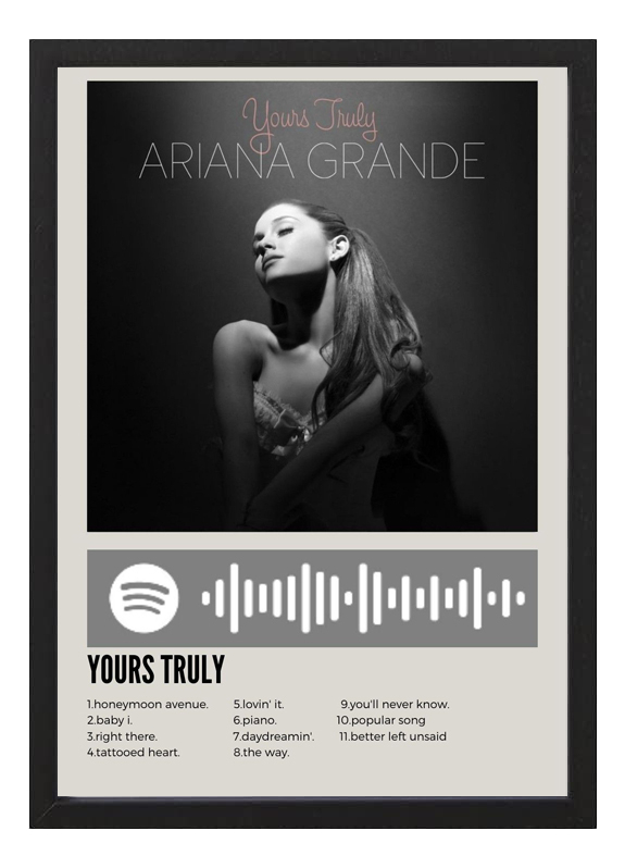 Cuadro Ariana Grande Modelo Yours Truly Tamaño A3 30x40 Cm