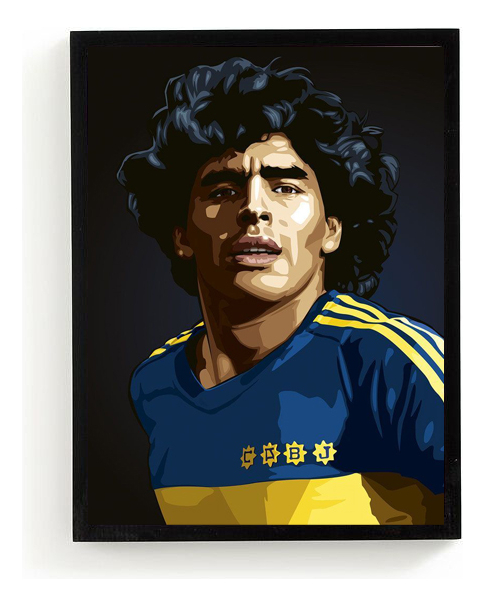 Cuadro Decorativo - Maradona Boca 1981 - A4 20x30 Cm