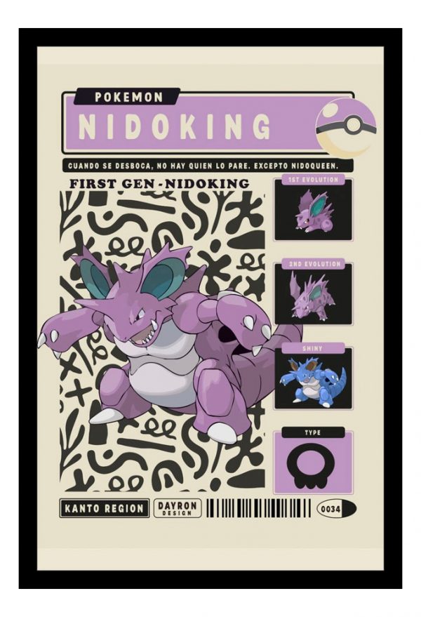 Cuadro Decorativo Series - Pokemon 18 - A3 30x40 Cm