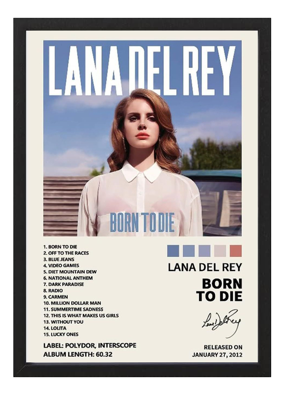 Cuadro Decorativo Lana Del Rey Born To Die A4 - Musica Fan