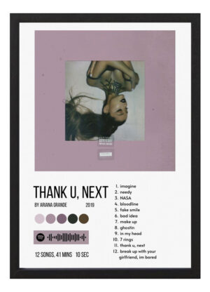 Cuadro Ariana Grande Thank U Next Tamaño A4 20x30 Cm