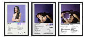 Cuadros Discografía Olivia Rodrigo X3 - Tamaño A3 30x40 Cm