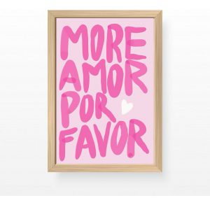 Cuadro Ilustración Arte Abstracto Frases More Amor - 30x40cm