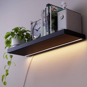 Estante Flotante Led - Incluye Fuente Y Cable - 40x20x1,8 Cm