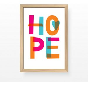Cuadro Ilustración Arte Abstracto Motivacional Hope A3 30x40