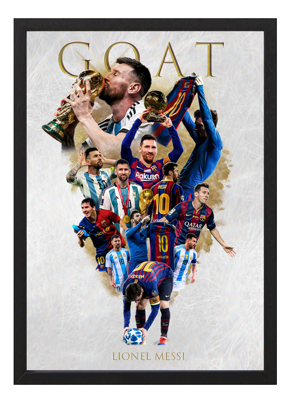 Cuadro Poster Lionel Messi Goat - Tamaño A3 30x40 Cm