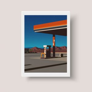 Cuadro Gasolinera Estacion De Servicio Arte Abstracto A3