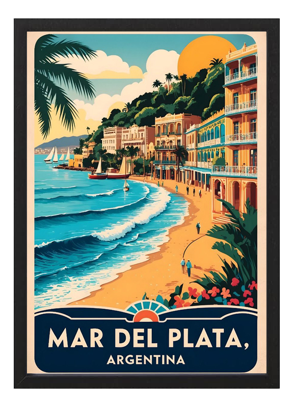 Cuadro Urbano Mar Del Plata Buenos Aires Argentina- A3 30x40