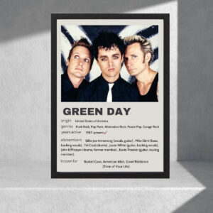 Cuadro Decorativo Musica - Green Day 02 - A3 30x40