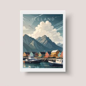 Cuadro Urbano Ciudades Islandia - Tamaño A3 30x40 Cm