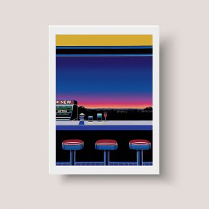 Cuadro Decorativo Arquitectura Bar Usa A3 - Arte Urbano