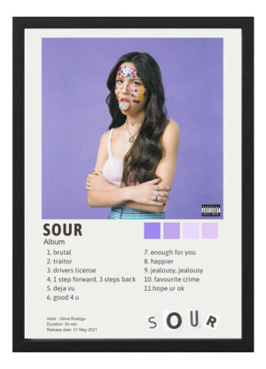 Cuadro Olivia Rodrigo Sour A3 30x40cm - Arte Fan Musica