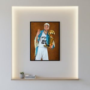 Cuadro Decorativo Basquet - Manu Ginobili 02 - A3 30x40 Cm