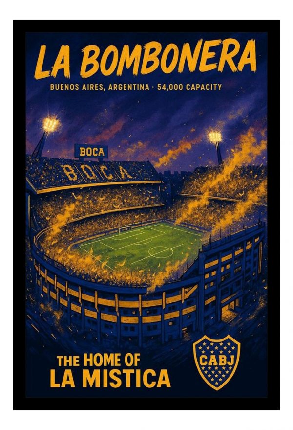 Cuadro Decorativo Boca Juniors - Bombonera - A3 30x40 Cm