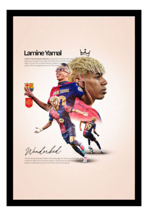 Cuadro Decorativo Futbol - Lamine Yamal 12 - A3 30x40 Cm