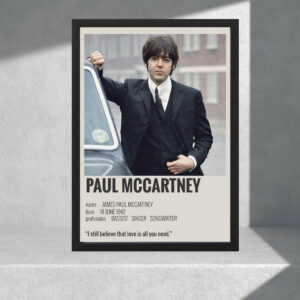 Cuadro Decorativo Paul Mccartney 07 - Tamaño A3 30x40