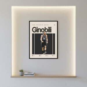 Cuadro Decorativo Basquet - Manu Ginobili 01 - A3 30x40 Cm