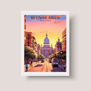 Cuadro Paisaje Urbano Buenos Aires, Argentina - A4 20x30