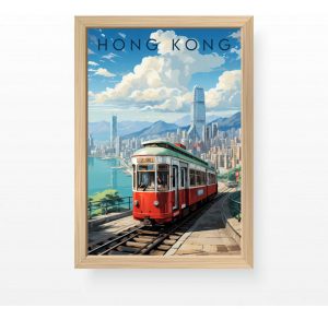 Cuadro Ilustración Arte Urbano Hong Kong A3 30x40 Cm