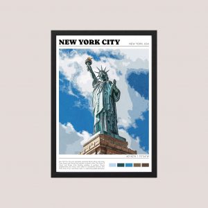 Cuadro Urbano Ciudades New York, Usa - Tamaño A4 20x30 Cm