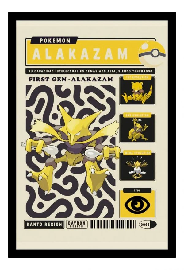 Cuadro Decorativo Series - Pokemon 19 - A3 30x40 Cm