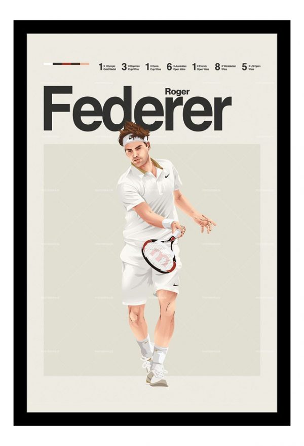Cuadro Decorativo Tenis - Federer 04 - A3 30x40 Cm