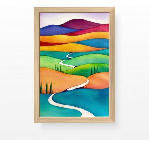 Cuadro Ilustración Desierto A3 30x40 Cm - Arte Moderno