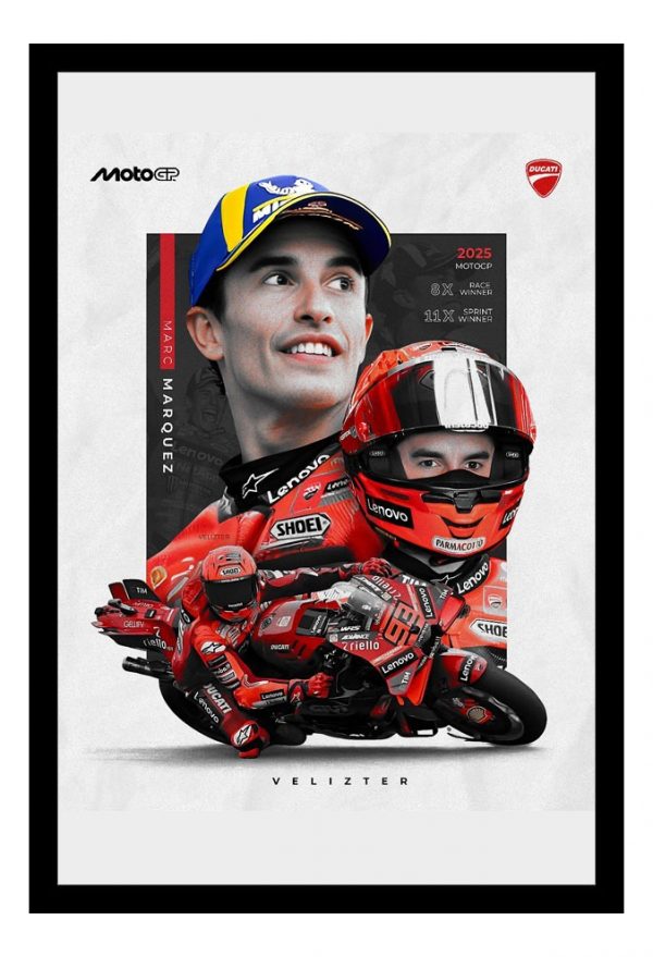 Cuadro Decorativo Moto Gp - Marc Marquez 08 - A3 30x40