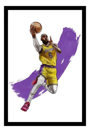 Cuadro Decorativo Basquet - Lebron James 04 - A3 30x40 Cm