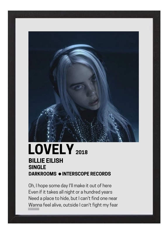 Cuadro Billie Eilish Lovely Tamaño A4 20x30 Cm