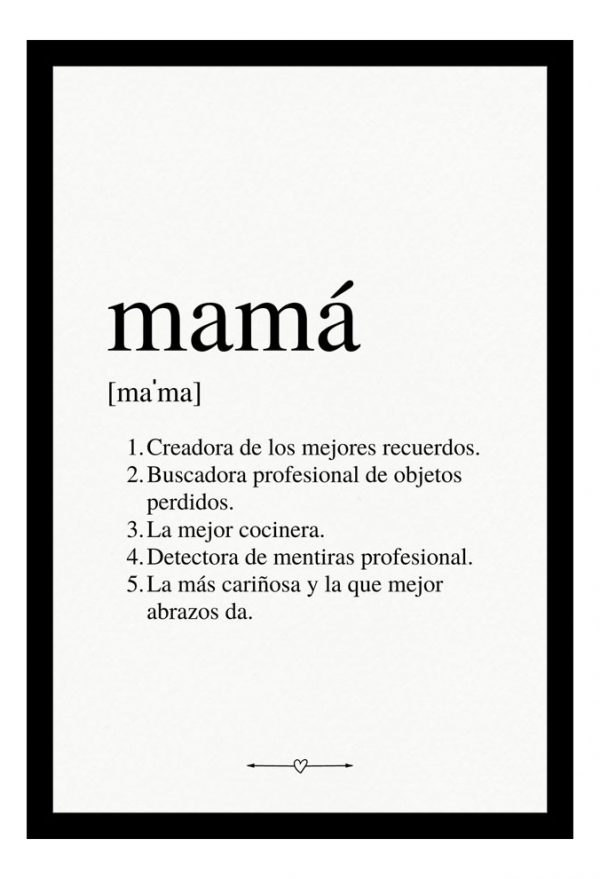 Cuadro Decorativo - Día De La Madre 14 - A3 30x40 Cm