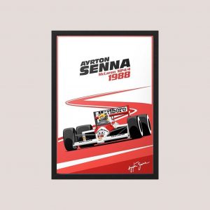 Cuadro F1 Ayrton Senna 02 - Tamaño A3 30x40 Cm