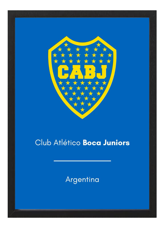 Cuadro Escudo Boca Juniors (a4) - Arte Decorativo Futbol