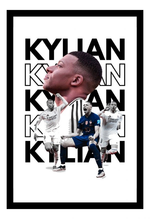 Cuadro Decorativo Futbol - Mbappe 06 - A3 30x40 Cm