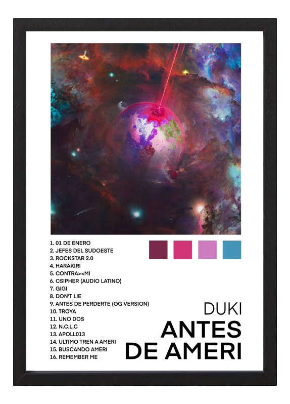 Cuadro Duki Antes De Ameri Tamaño A4 20x30 Cm