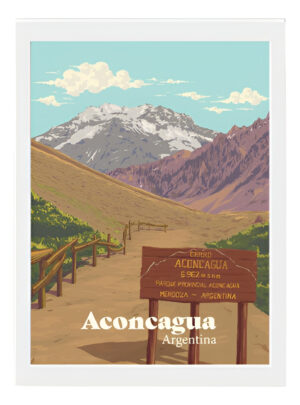 Cuadro Monte Aconcagua 02, Mendoza Argentina - A3 30x40 Cm