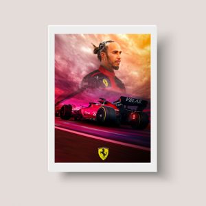 Cuadro Decorativo Lewis Hamilton Ferrari 04 - A3 30x40 Cm