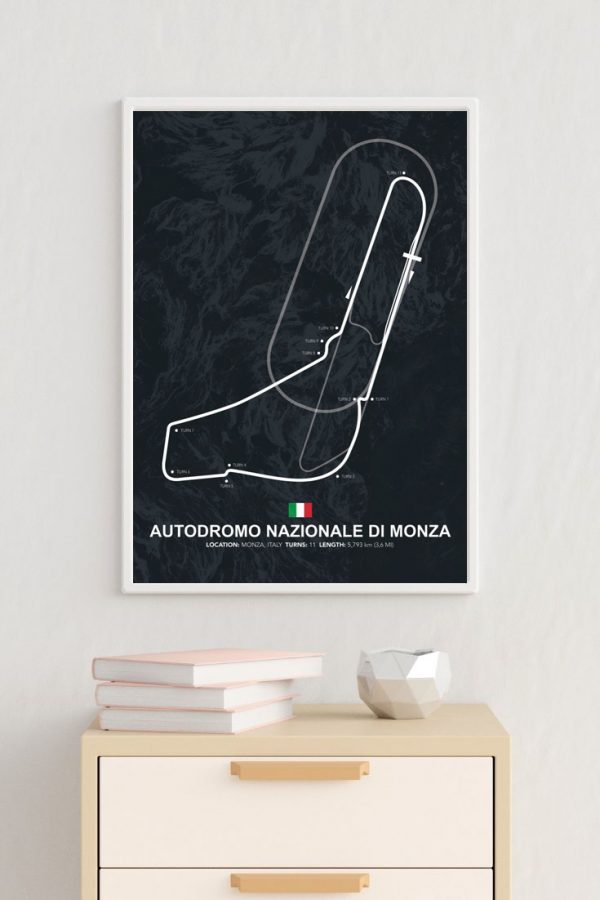 Cuadro Circuito Monza, Gp Italia, Formula 1, A3 30x40 Cm