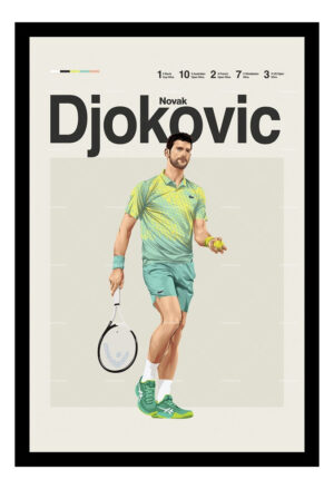 Cuadro Decorativo Tenis - Djokovic 01 - A3 30x40 Cm