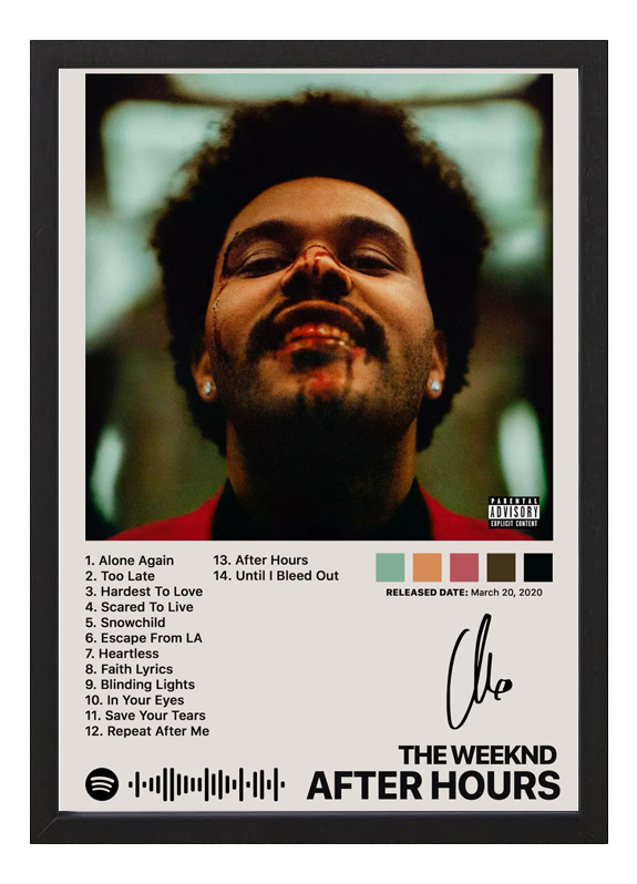 Cuadro The Weekend After Hours Tamaño A3 30x40 Cm