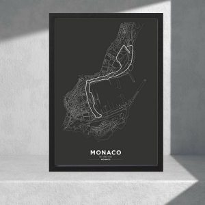 Cuadro Decorativo Formula 1 - Circuito Monaco - A3 30x40 Cm
